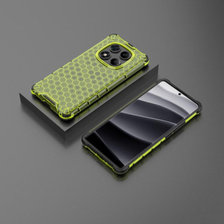 Противоударный чехол Honeycomb на Xiaomi Redmi Note 14 Pro 4G - зеленый