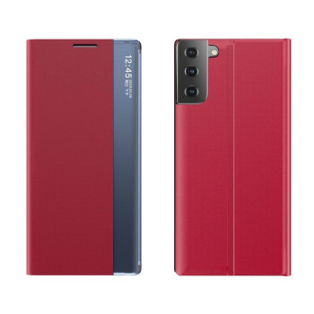 Чехол-книжка Clear View Standing Cover на Samsung Galaxy S21Plus - красный