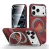Кевларовый чехол Sulada Kevlar Pixel Grid с поворотным магнитным держателем на iPhone 18 Pro — красный