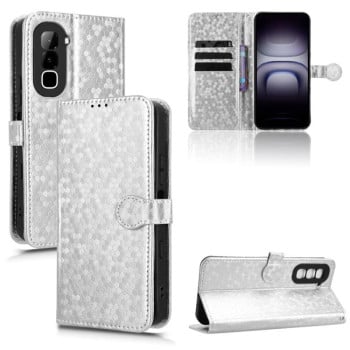 Чохол-книжка Honeycomb Dot на Infinix Hot 70 4G — сріблястий
