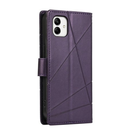 Чехол-книжка протиударний PU Genuine Leather Texture Embossed Line для Samsung Galaxy A05 - фиолетовый