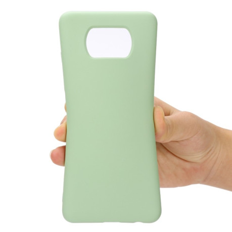 Силиконовый чехол Solid Color Liquid Silicone на Xiaomi Poco X3 / Poco X3 Pro - зеленый