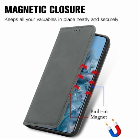 Чохол-книжка Retro Skin Feel Business Magnetic для Google Pixel 8a - сірий