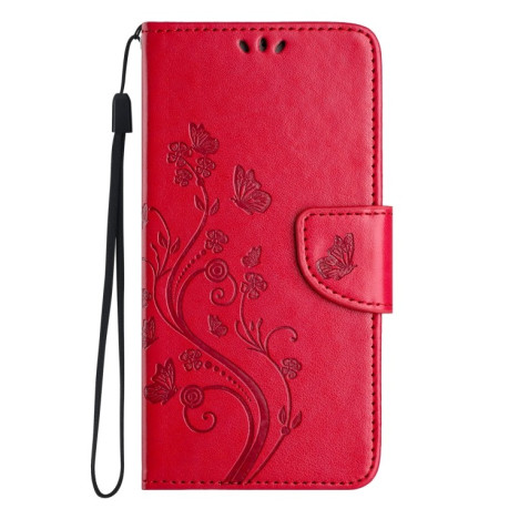 Чохол-книжка Butterfly Flower Pattern для Samsung Galaxy A55 - червоний