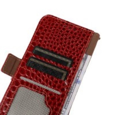 Кожаный чехол-книжка Crocodile Top Layer для Samsung Galaxy M53 5G - красный