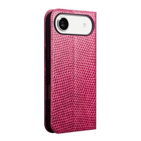 Кожаный чехол-книжка QIALINO Crocodile Texture на iPhone Air - пурпурно-красный