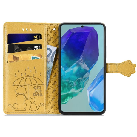 Чехол-книжка Cat and Dog для Samsung Galaxy A16 - желтый