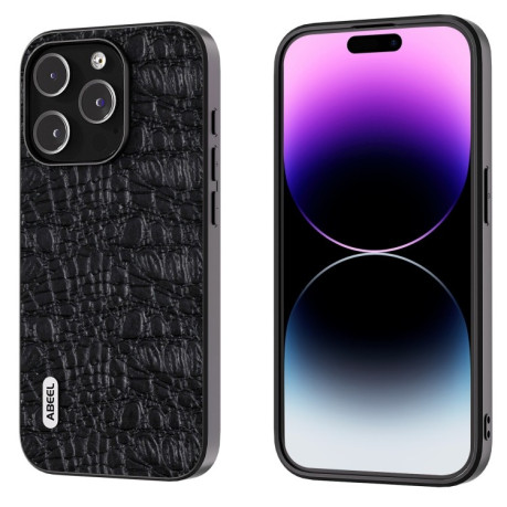 Чохол ABEEL Genuine Leather Canopy для iPhone 15 Pro Max  - чорний