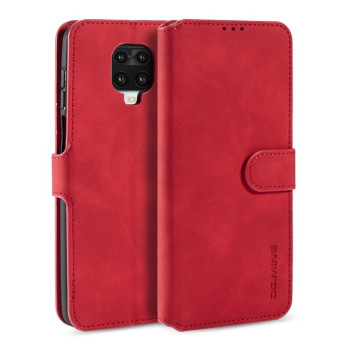 Чехол-книжка DG.MING Retro Oil Side на Xiaomi Redmi Note 9S - красный