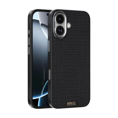 Ультратонкий чехол ABEEL Ruyi Pattern 6D Micro Relief MagSafe Leather на iPhone 17 - Black