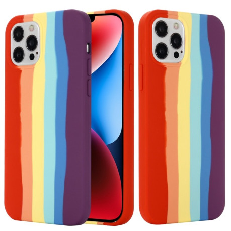Силіконовий чохол Rainbow Liquid Silicone для iPhone 15 Pro-червоний