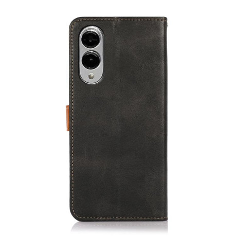 Чохол-книжка KHAZNEH Dual-color Cowhide для Samsung Galaxy S25 Edge 5G - чорний