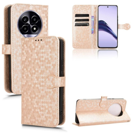 Чехол-книжка Honeycomb Dot для Realme 14 Pro Lite / 13 Pro Global - золотой