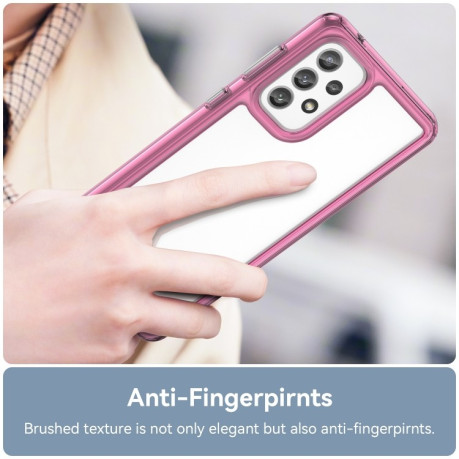 Противоударный чехол Colorful Acrylic Series для Samsung Galaxy A73 5G - розовый