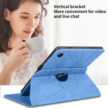 Чехол-книжка Tree Life Embossed Rotation Leather на Xiaomi Redmi Pad 2 SE 9.7 2026 — синий