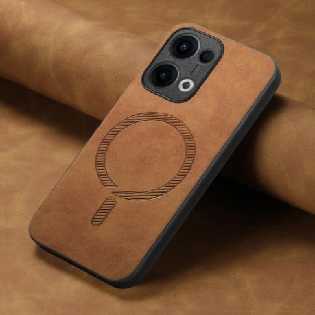 Чехол Retro MagSafe Magnetic PU на OPPO Reno13 Pro 5G - коричневый