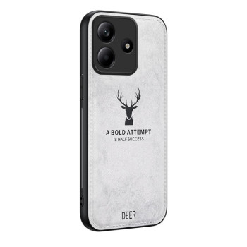 Ультратонкий чехол Deer Head Cloth Skin для Xiaomi Redmi Note 14 5G - белый