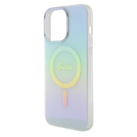 Оригинальный чехол Guess IML Iridescent MagSafe для iPhone 15 Pro Max - turquoise