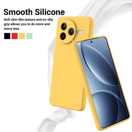 Силиконовый чехол Solid Color Liquid Silicone на Xiaomi Poco F7 Pro - желтый