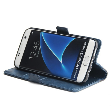 Чехол - книжка Retro Texture на Samsung  Galaxy S7 Edge - синий