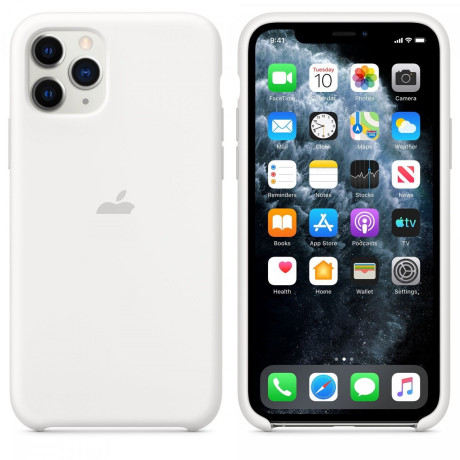 Силіконовий чохол Silicone Case White на iPhone 11 Pro Max-преміальна якість