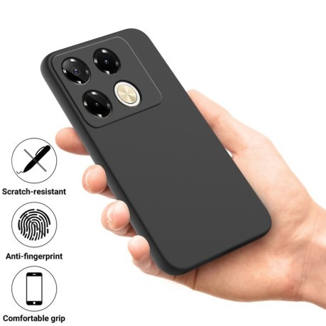 Силіконовий чохол Solid Color Liquid Silicone на Infinix Note 40 Pro 4G - чорний