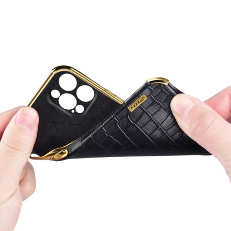 Противоударный чехол 6D Electroplating Crocodile для Samsung Galaxy S23 5G - зеленый