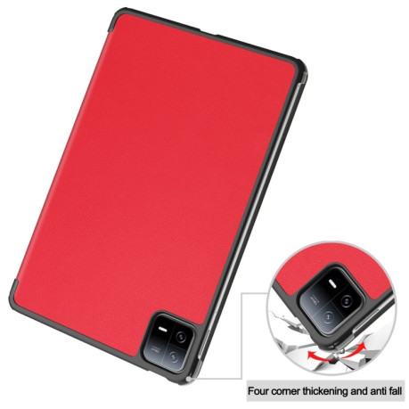 Чехол-книжка Solid Color Custer для Xiaomi Pad 6 / 6 Pro - красный