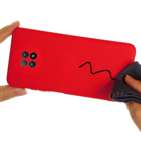 Силиконовый чехол Solid Color Liquid Silicone на Xiaomi Redmi Note 9T - красный