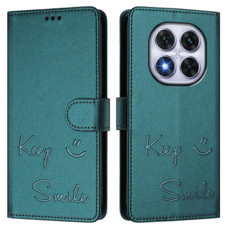 Чехол-книжка Embossing Stripe RFID для Xiaomi Redmi Note 14 Pro 5G/Poco X7 - Peacock Green