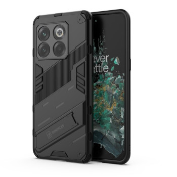 Противоударный чехол Punk Armor с подставкой на OnePlus 10T 5G - черный