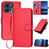 Чохол-книжка Carbon Fiber Texture на Motorola Moto G86 Power - червоний