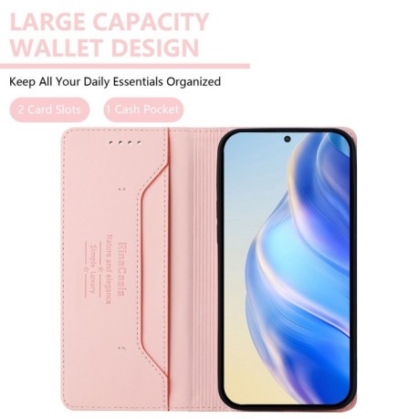 Чохол-книжка RC01 Dual-Folded Magnetic Suction RFID Leather на Motorola Moto G85 - рожевий