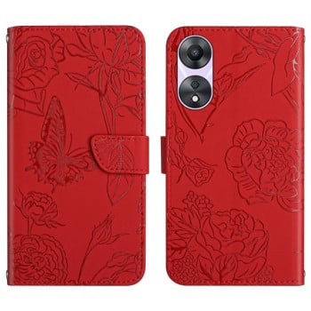 Чохол-книжка Skin Feel Butterfly Embossed для OPPO A18/A38 4G - червоний