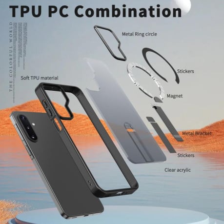 Чехол Kalebol Star Shine Skin Feel с MagSafe и подставкой на Samsung Galaxy A17 5G - черный