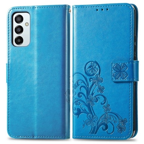 Чехол-книжка Four-leaf Clasp Embossed на Samsung Galaxy M23 - синий