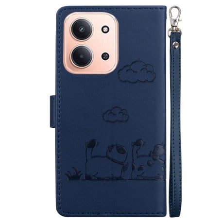 Чохол-книжка Cute Cats з магнітним хлястиком+захист сканування RFID на Xiaomi Redmi 15C 5G / 4G EU 173mm / Poco C85 5G - синій