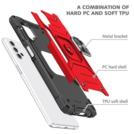 Противоударный чехол Magnetic Armor with Holder для Samsung Galaxy A32 5G- красный