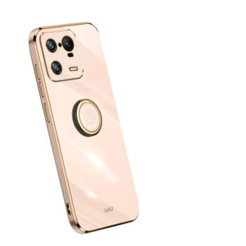 Чехол XINLI Straight Edge с держаталем-подставкой на Xiaomi 13 Pro - розовый