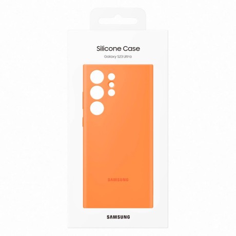 Оригинальный чехол Samsung Silicone Cover Rubber для Samsung Galaxy S23 Ultra - orange (EF-PS918TOEGWW)