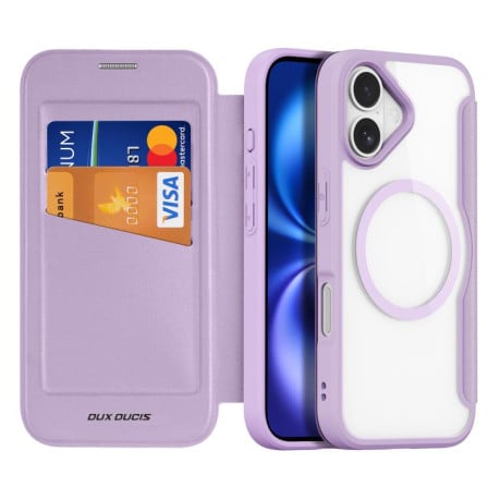 Чехол-книжка DUX DUCIS Skin X Pro Series с Magsafe на iPhone 17 - фиолетовый