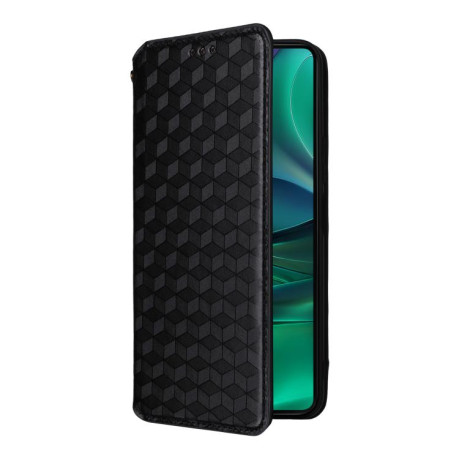 Чехол-книжка Stylus Cubic Grid Texture Flip Leather для Motorola Edge 60  - черный
