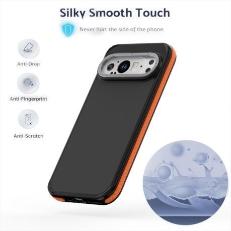 Противоударный чехол Dual-Color Skin Feel Shockproof Series на Google Pixel 9 Pro XL - оранжевый