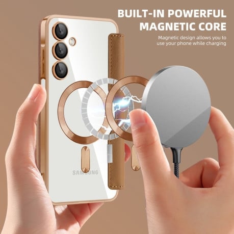 Чохол-книжка Shield MagSafe RFID Anti-theft Leather  для Samsung Galaxy A16 5G - коричневий