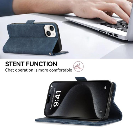 Чехол-книжка ABEEL Color Block Magnetic RFID Leather для Xiaomi Poco X7 Pro - синий