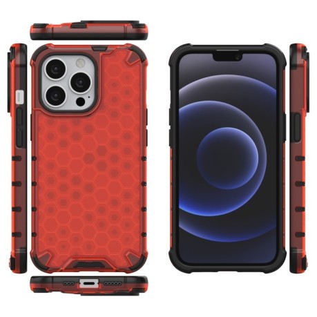 Чохол протиударний Honeycomb на iPhone 14 - червоний