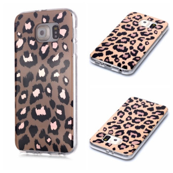 Чехол Plating Marble Pattern для Samsung Galaxy S6 - Leopard