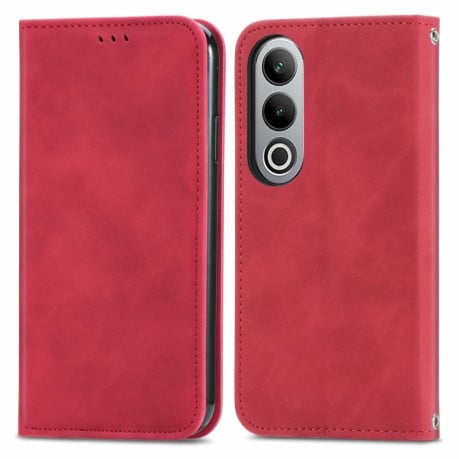 Чехол-книжка Retro Skin Feel Business Magnetic на OnePlus Nord CE4 - красный