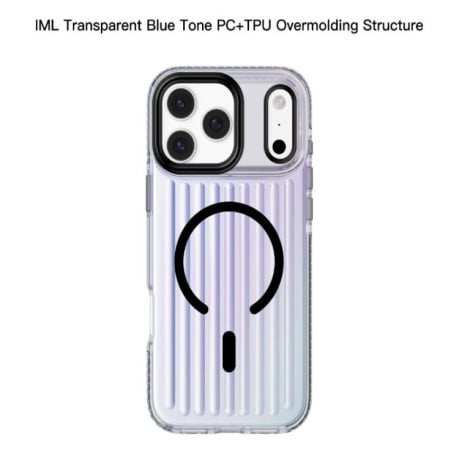 Чехол Mutural Luggage Rainbow MagSafe на iPhone 17 Pro Max - серебристый