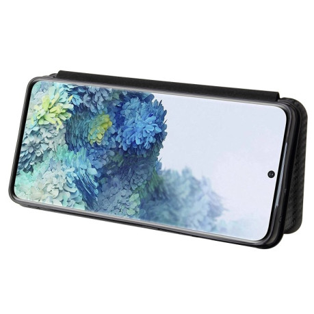 Чохол-книжка Carbon Fiber Texture Samsung Galaxy S21 Ultra - чорний